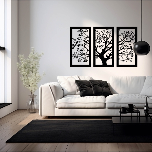 DRZEWO - obraz ażurowy XXL - dekoracja ścienna 3D - 100x60 cm