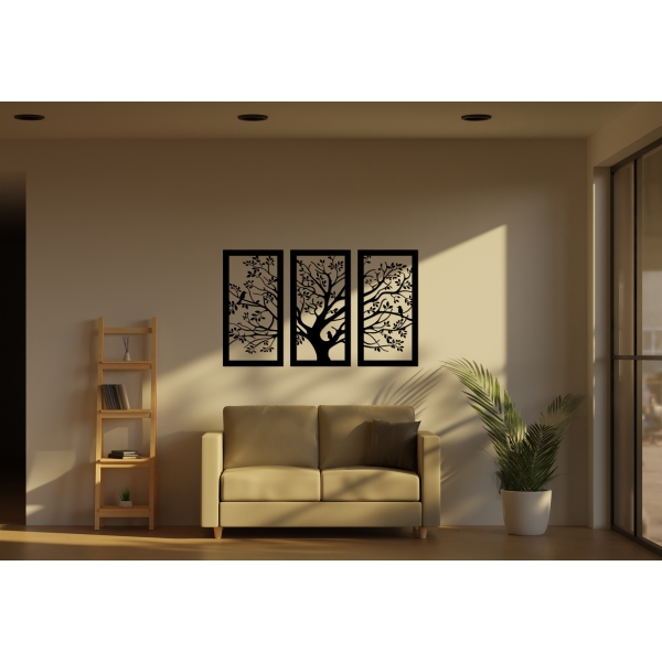 DRZEWO - obraz ażurowy XXL - dekoracja ścienna 3D - 100x60 cm