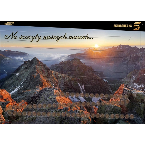 SKARBONKA NA 5 zł - XXL ścienna 70x50 cm TATRY - 1000 zł