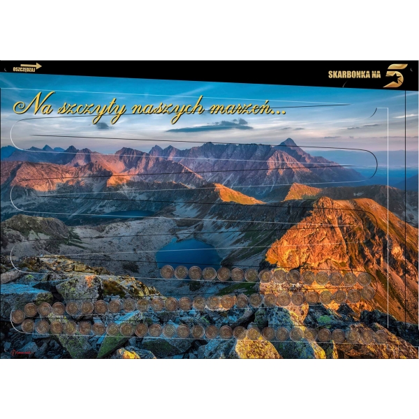 SKARBONKA NA 5 zł - XXL ścienna 70x50 cm TATRY 2 - 1000 zł