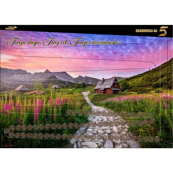 SKARBONKA NA 5 zł - XXL ścienna 70x50 cm HALA GĄSIENICOWA TATRY - 1000 zł