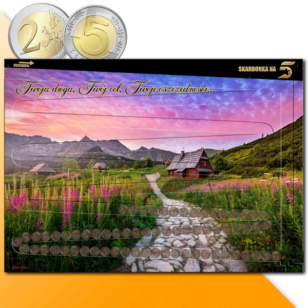 SKARBONKA NA 5 zł - XXL ścienna 70x50 cm HALA GĄSIENICOWA TATRY - 1000 zł